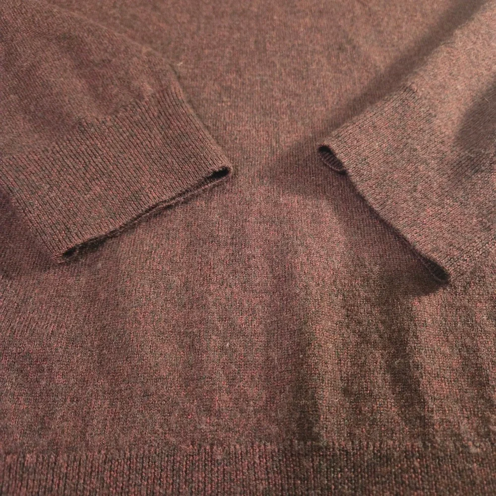 Express Men's 100% Merino Wool Quarter Zip Sweater, Size XL, Burgundy Maroon